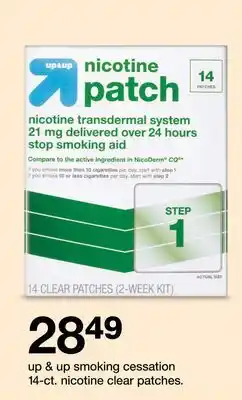 Target up & up smoking cessation 14-ct. nicotine clear patches offer