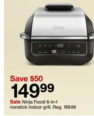 Target Ninja Foodi 6-in-1 nonstick indoor grill offer