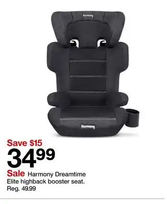Target Harmony Dreamtime Elite highback booster seat offer