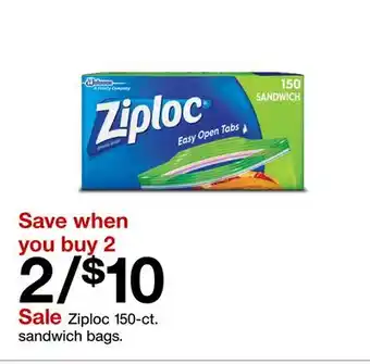 Target Ziploc 150-ct. sandwich bags offer