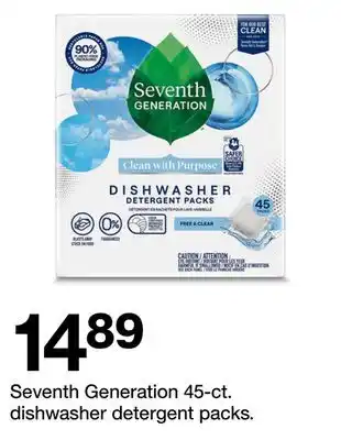 Target Seventh Generation 45-ct. dishwasher detergent packs offer