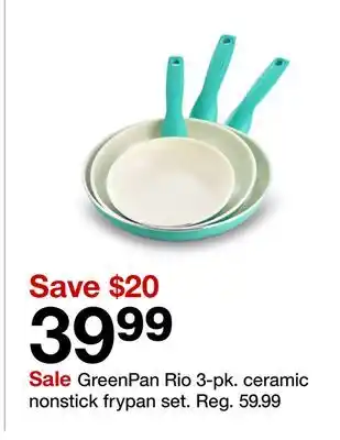 Target GreenPan Rio 3-pk. ceramic nonstick frypan set offer