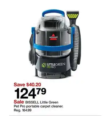 Target BISSELL Little Green Pet Pro portable carpet cleaner offer