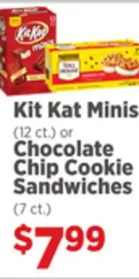 Kit Kat Minis (12 ct.) or Chocolate Chip Cookie Sandwiches (7 ct.)
