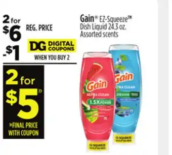 Dollar General Gain EZ-Squeeze TM Dish Liquid offer