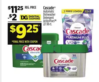 Dollar General Cascade Automatic Dishwasher Detergent offer