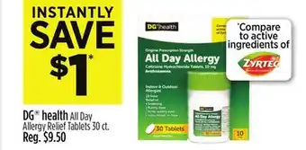 Dollar General DG health All Day Allergy Relief Tablets offer