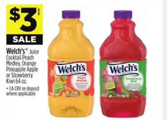 Dollar General Welch's Juice Cocktail Peach Medley, Orange Pineapple, Apple or Strawberry Kiwi offer