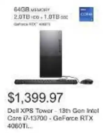 Costco Dell XPS Tower - 13th Gen Intel Core 17-13700 offer