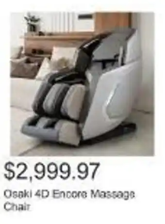 Costco Osaki 4D Encore Massage Chair offer