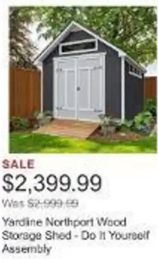 Costco Yardine Northport Wood Storage Shed offer