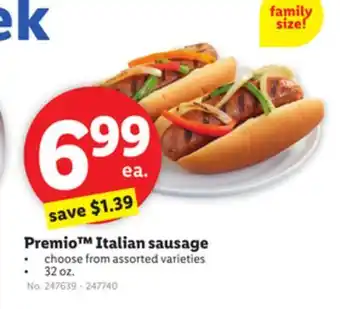 Lidl Premio Italian sausage offer