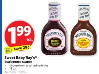 Lidl Sweet Baby Ray's barbecue sauce offer