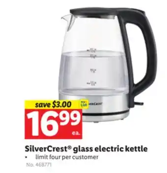 Lidl SilverCrest glass electric kettle offer