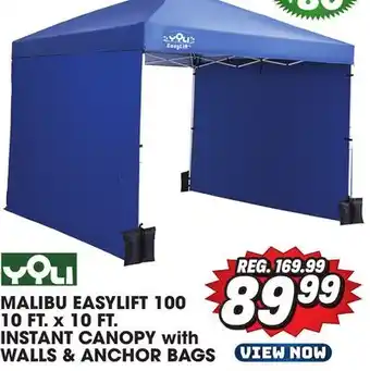 Big 5 Yoli Malibu EasyLift 100 10' x 10' Straight Leg Instant Canopy Value Pack offer