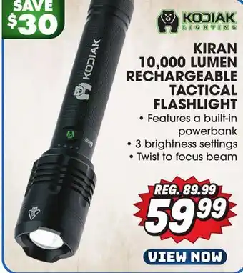 Big 5 Kodiak Kiran Rechargeable 10,000 Lumen Tactical Flashlight offer