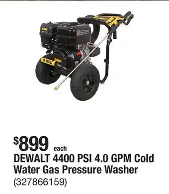 The Home Depot DEWALT 4400 PSI 4.0 GPM Cold Water Gas Pressure Washer offer
