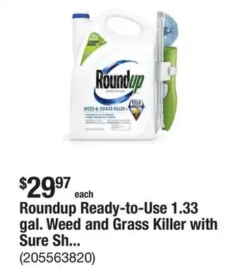 The Home Depot Roundup Ready-to-Use 1.33 gal. Weed and Grass Killer with Sure Shot Wand offer