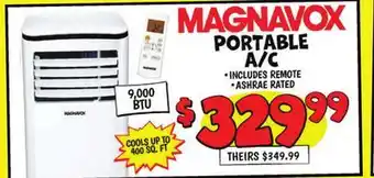 Ollie's MAGNAVOX PORTABLE A/C offer