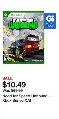 Game Stop Need for Speed Unbound - Xbox Series X/S offer