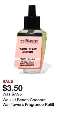 Bath & Body Works Waikiki Beach Coconut Wallflowers Fragrance Refill offer