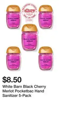 Bath & Body Works White Barn Black Cherry Merlot Pocketbac Hand Sanitizer 5-Pack offer