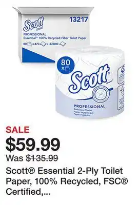 Office Depot Scott Essential 2-Ply Toilet Paper, 100% Recycled, FSC Certified, 506 Sheets Per Roll, Pack Of 80 Rolls offer