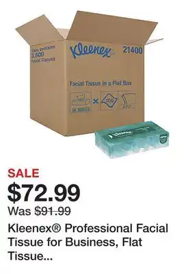 Office Depot Kleenex Professional Facial Tissue for Business, Flat Tissue Boxes, 2-Ply, White, 100 Tissues Per Box, Carton Of 36 Boxes offer