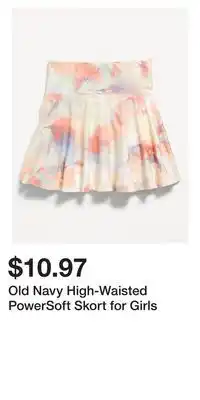 Old Navy Old Navy High-Waisted PowerSoft Skort for Girls offer