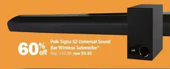 Meijer Polk Signa S2 Universal Sound % Bar Wireless Subwoofer offer