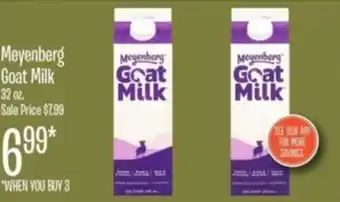 Jewel-Osco Meyenberg Goat Milk offer