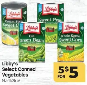 Tony's Finer Food Libby's Select Canned Vegetables offer