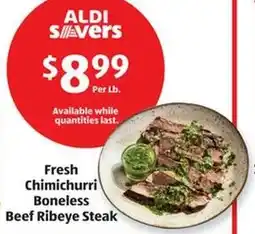 Aldi Fresh Chimichurri Boneless Beef Ribeye Steak offer