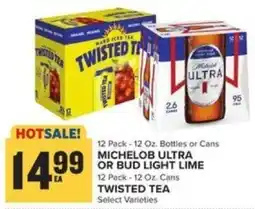 Food Lion 12 Pack - 12 Oz. Bottles or Cans MICHELOB ULTRA OR BUD LIGHT LIME 12 Pack - 12 Oz. Cans TWISTED TEA Select Varieties offer