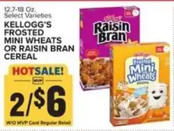 Food Lion KELLOGG'S FROSTED MINI WHEATS OR RAISIN BRAN CEREAL offer