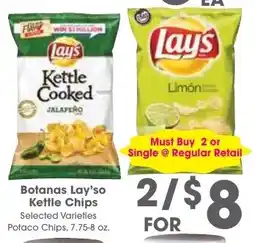 Potaco Botanas Lay'so Kettle Chips Selected Varieties Potaco Chips, 7.75-8 oz.
