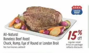 Sprouts Farmers Market All-natural Boneless Beef Roast offer