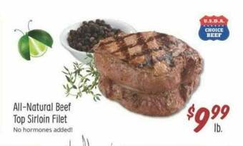 Sprouts Farmers Market All-natural Beef Top Sirloin Filet offer