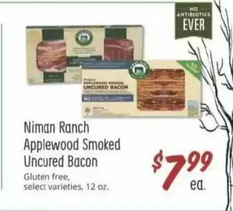 Sprouts Farmers Market Niman Ranch Applewood Smoked Uncured Bacon offer