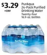 Aldi PurAqua 24-Pack Purified Drinking Water Twenty-four 16.9-oz. bottles offer