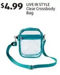 Aldi LIVE IN STYLE Clear Crossbody Bag offer
