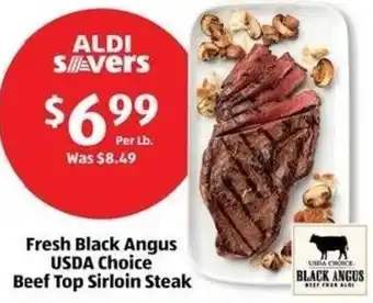 Aldi Fresh Black Angus USDA Choice Beef Top Sirloin Steak offer