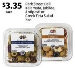Aldi Park Street Deli Kalamata, Jubilee, Antipasti or Greek Feta Salad offer