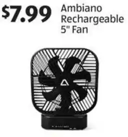 Aldi Ambiano Rechargeable 5" Fan offer