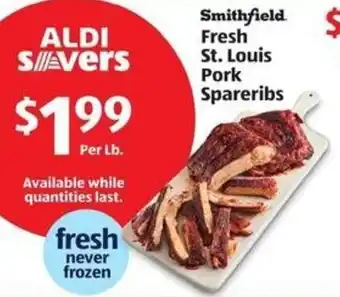 Aldi Smithfield Fresh St. Louis Pork Spareribs offer