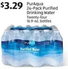 Aldi PurAqua 24-Pack Purified Drinking Water Twenty-four 16.9-oz. bottles offer