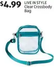 Aldi LIVE IN STYLE Clear Crossbody Bag offer