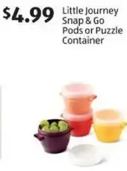 Aldi Little Journey Snap & Go Pods or Puzzle Container offer