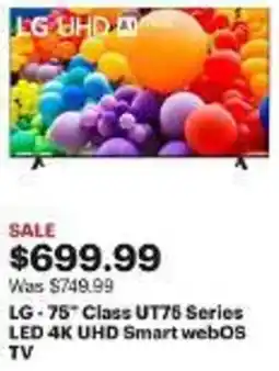 Best Buy LG - 75ª Class UT76 Series LED 4K UHD Smart webOS TV offer