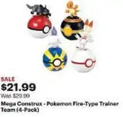 Best Buy Mega Construx-Pokemon Fire-Type Trainer Team (4-Pack) offer